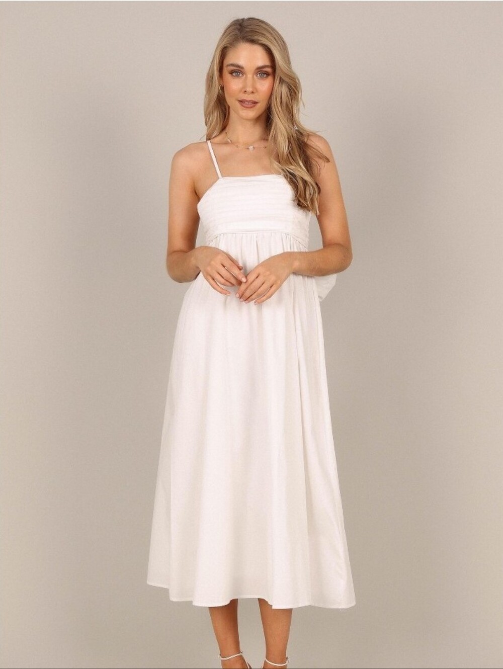 Petal & Pup White Midi Sundress